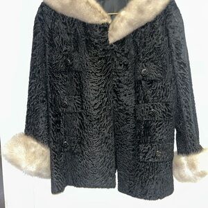 Black small persian and mink jacket